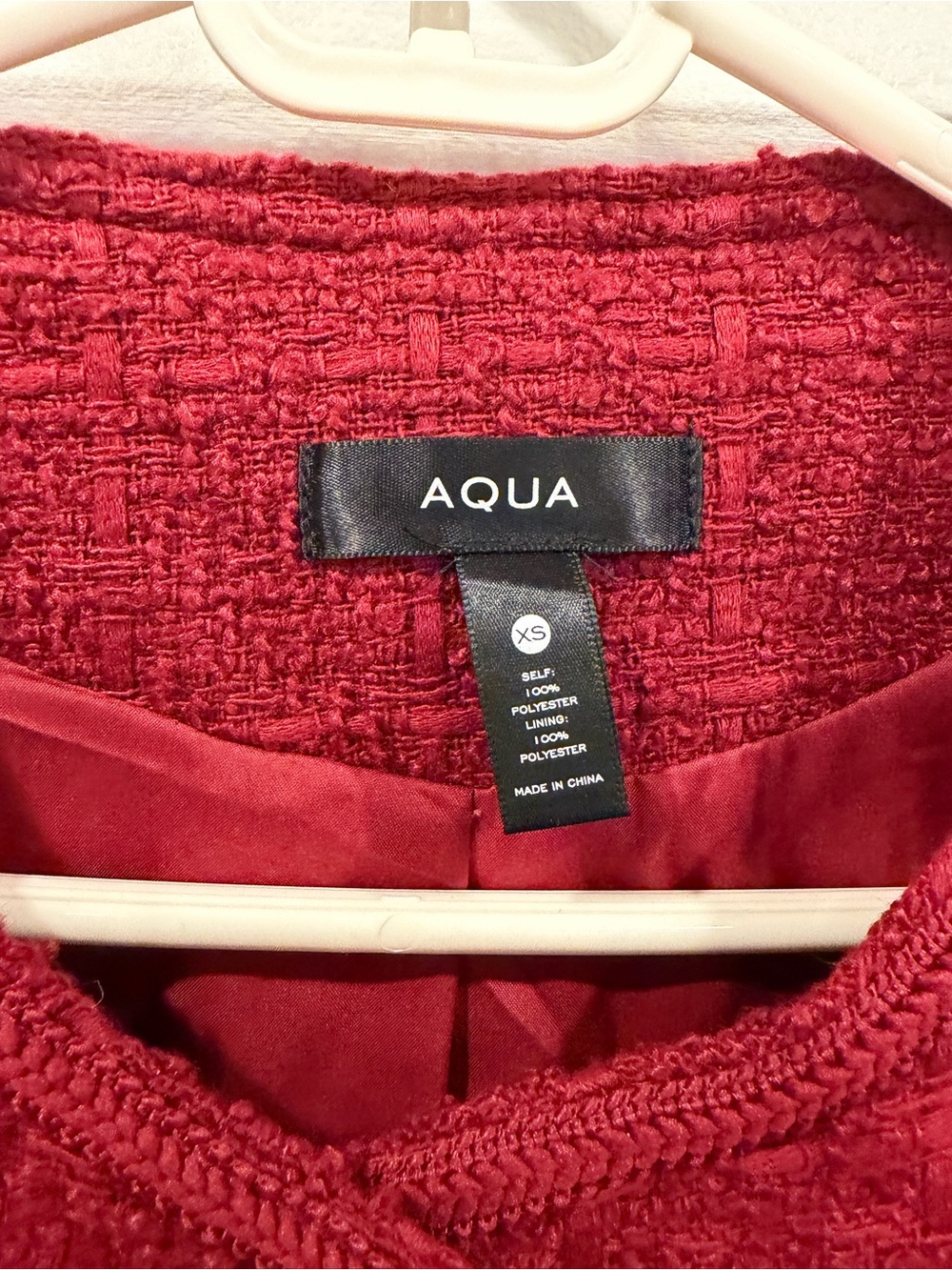 Aqua Red Tweed Button-Front Jacket - Picture 4 of 4